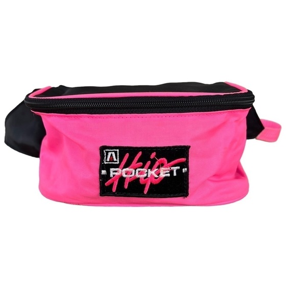 Academy Broadway Handbags - VTG 80s 90s Hip Pocket Old School Fanny Pack Neon Pink Academy Broadway Korea